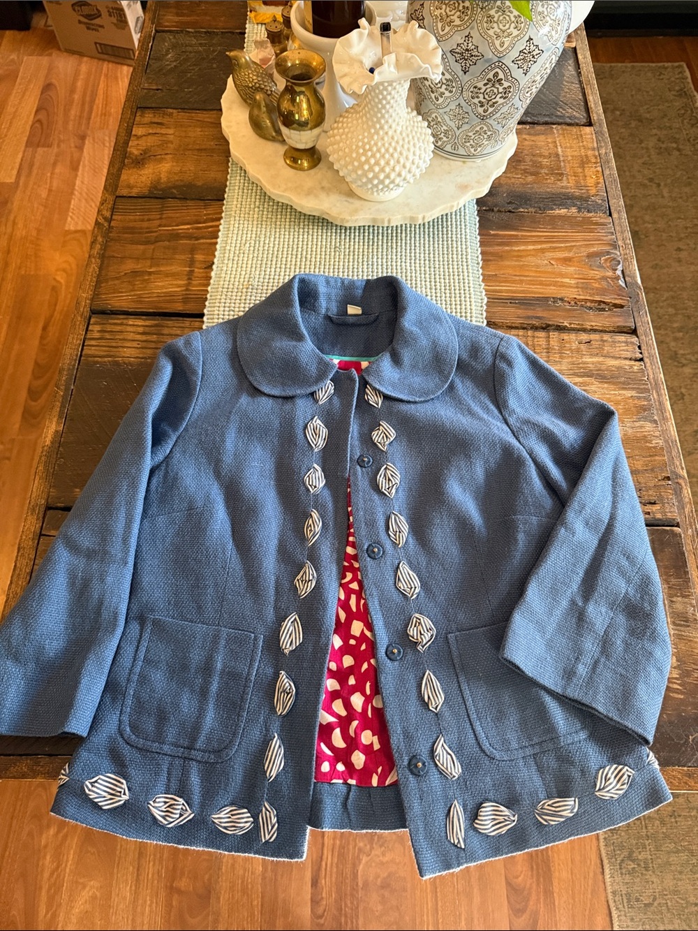 Blue Women's Decorative Button Jacket by Boden